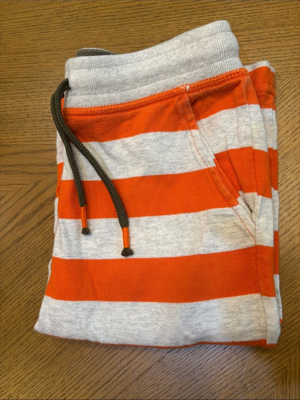 Boden Orange and Light Gray Striped Kids Shorts